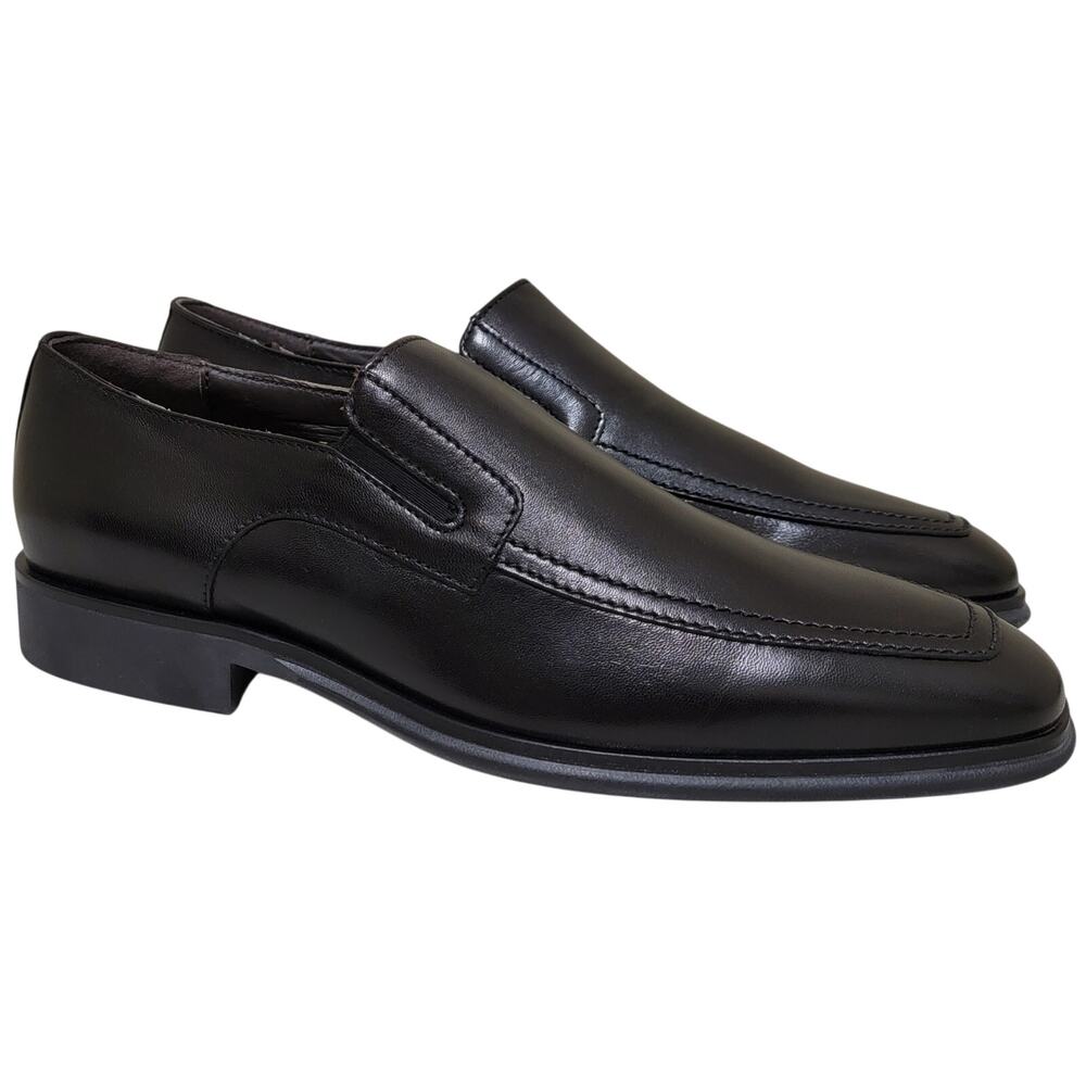 Bruno Magli Men Raging Slip On Moc Toe Loafers Size US 7W EU 40 Black Leather